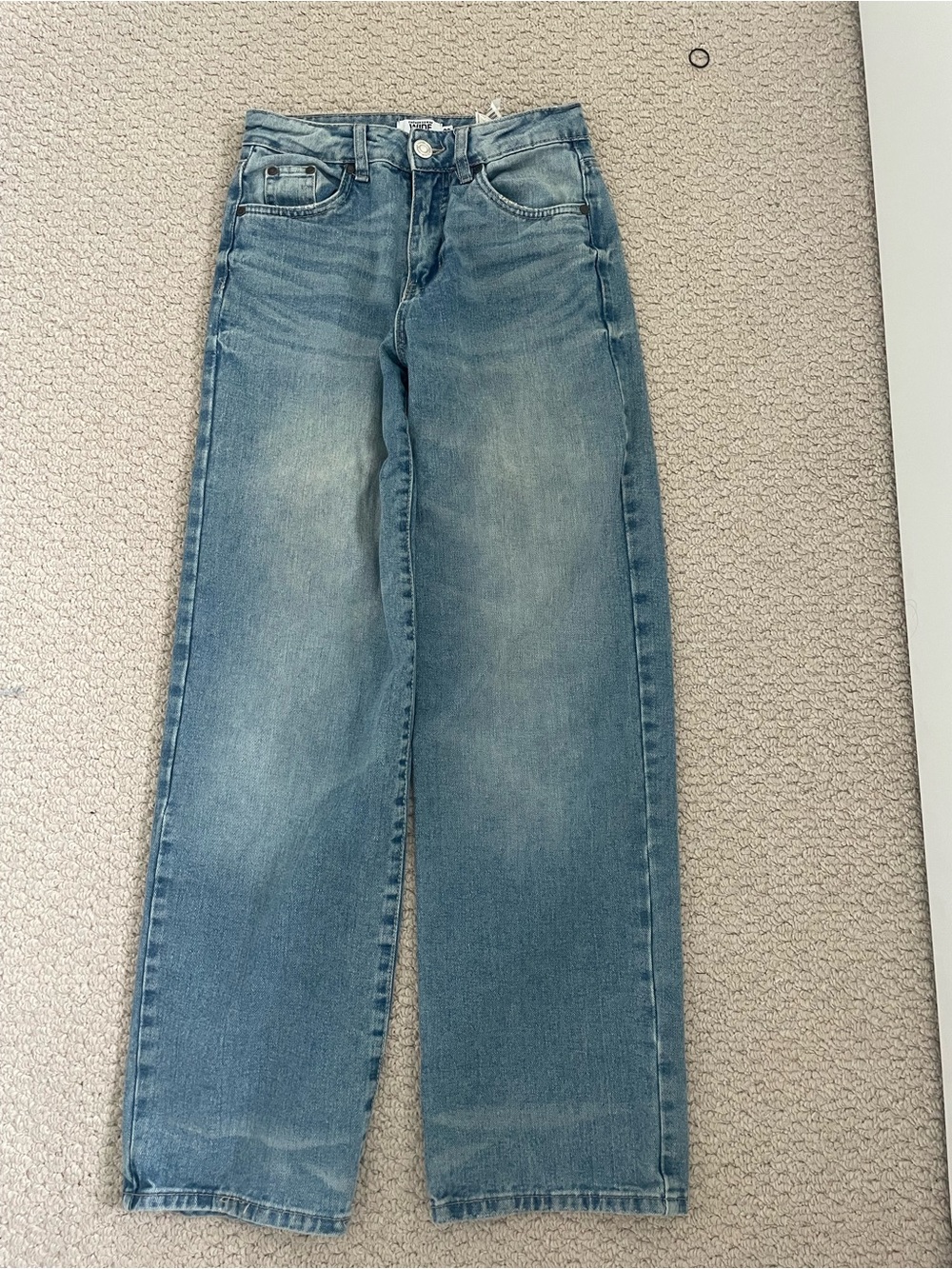 Urban Planet Wide Leg Jeans - Light Blue Wash